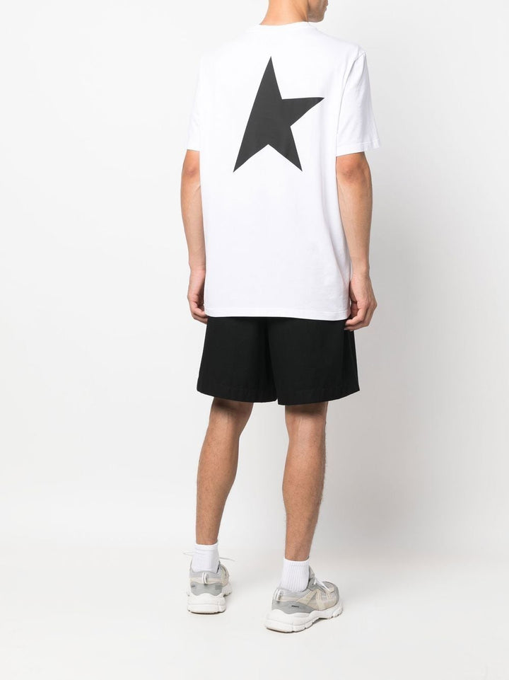 Golden Goose Men Star Collection T-Shirt With Contrasting Logo And Star