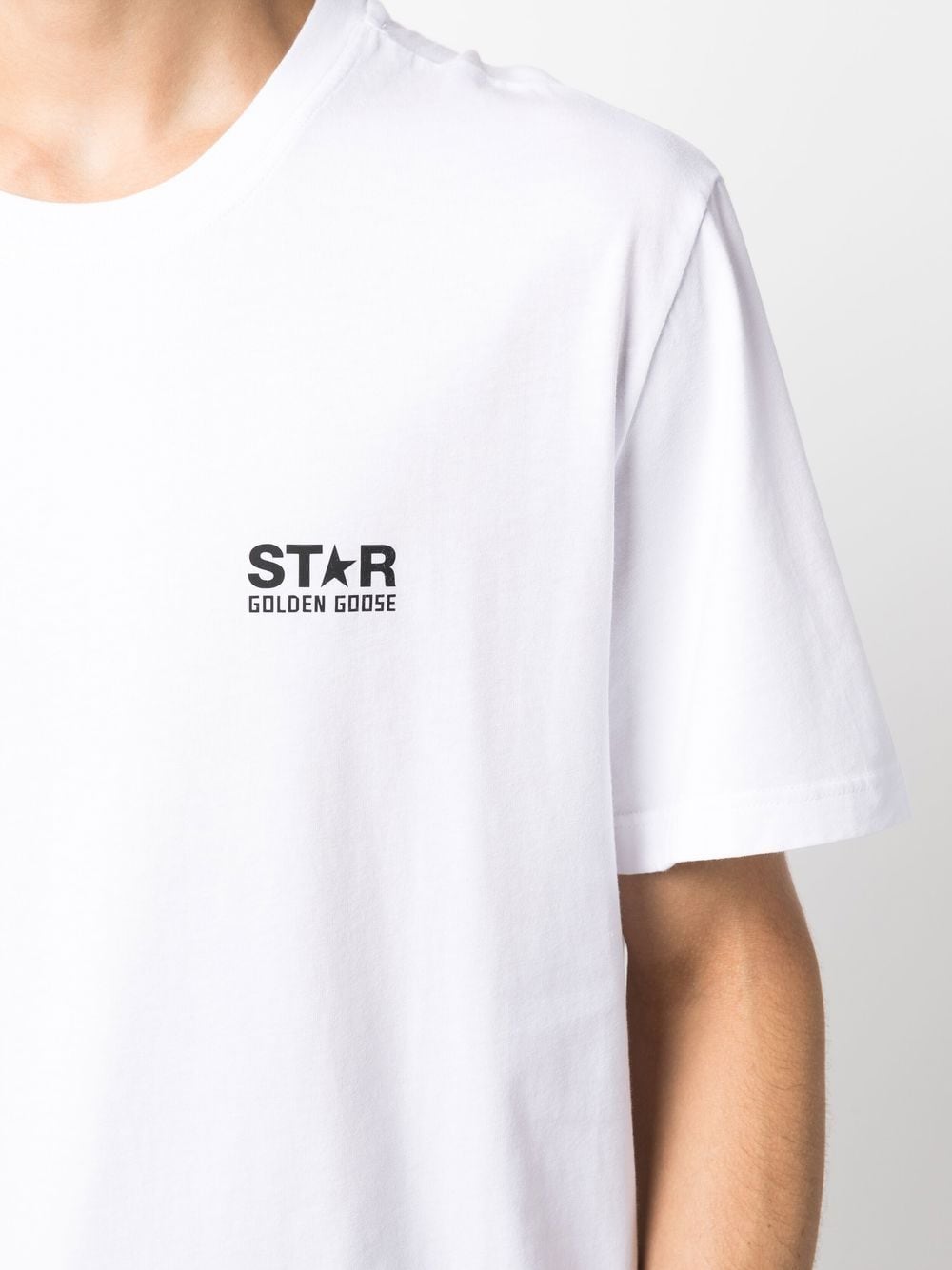 Golden Goose Men Star Collection T-Shirt With Contrasting Logo And Star