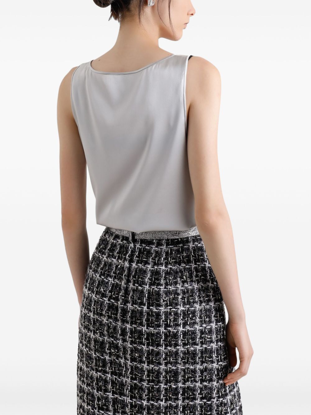 Dolce & Gabbana Women Silk Satin Tank Top With Dg Logo Pin