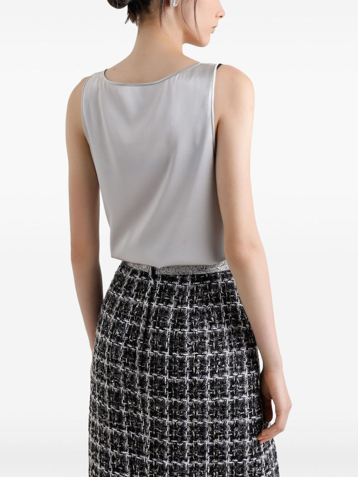 Dolce & Gabbana Women Silk Satin Tank Top With Dg Logo Pin