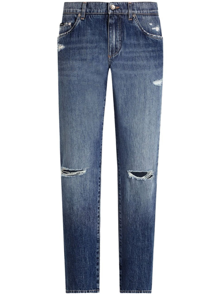 Dolce & Gabbana Men Classic Cotton Jeans With Tag With Abrasions