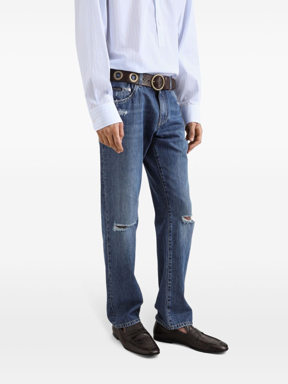 Dolce &amp; Gabbana Men Classic Cotton Jeans With Tag With Abrasions