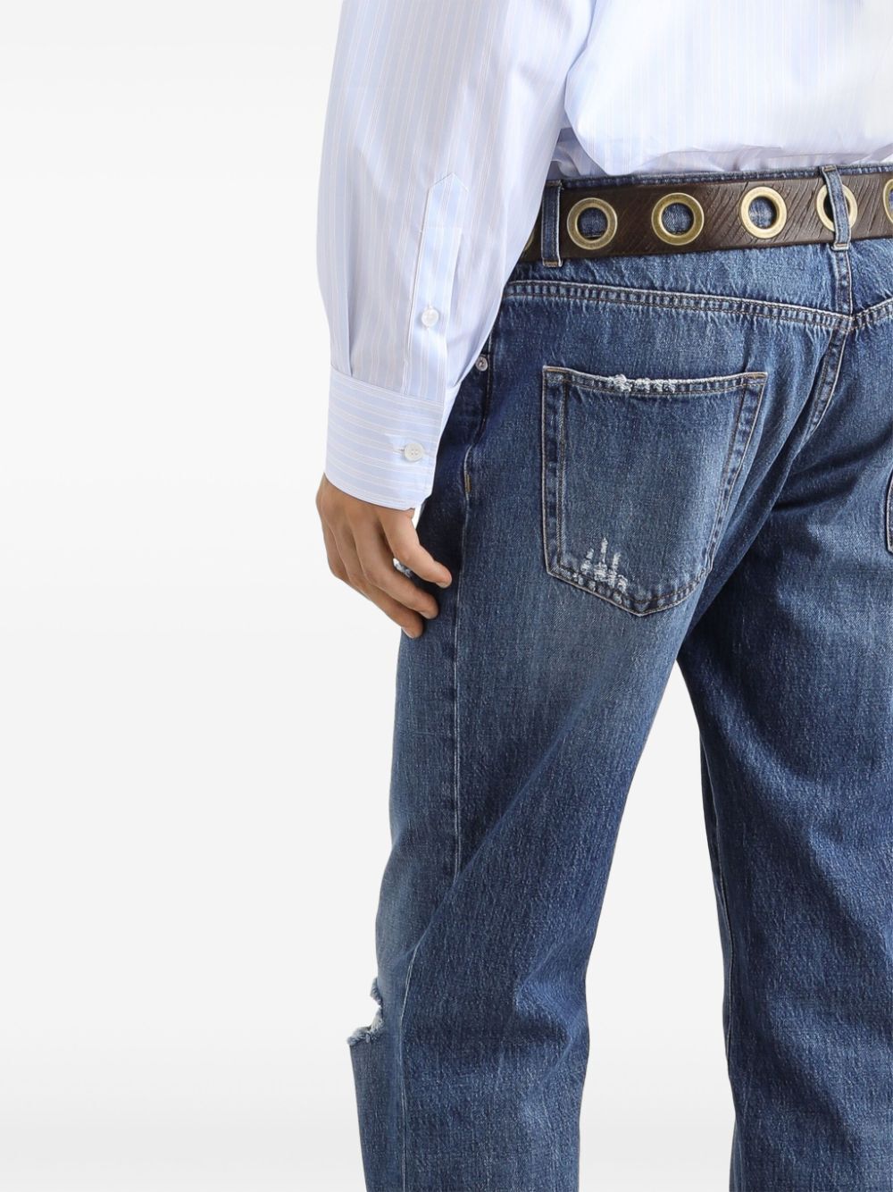 Dolce &amp; Gabbana Men Classic Cotton Jeans With Tag With Abrasions