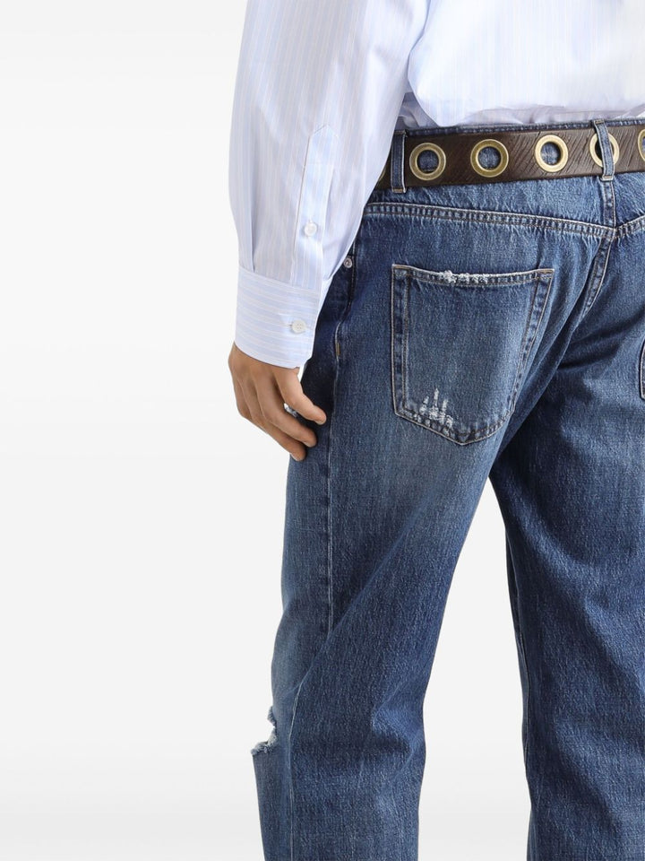 Dolce & Gabbana Men Classic Cotton Jeans With Tag With Abrasions