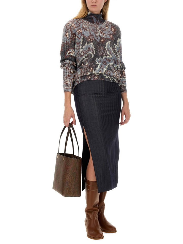 Etro Women Wool Blend Pencil Skirt