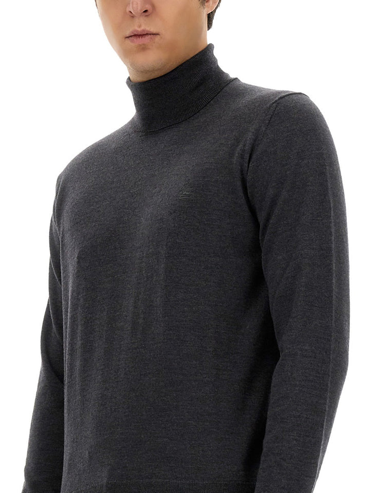 Etro Men Turtleneck With Embroidery