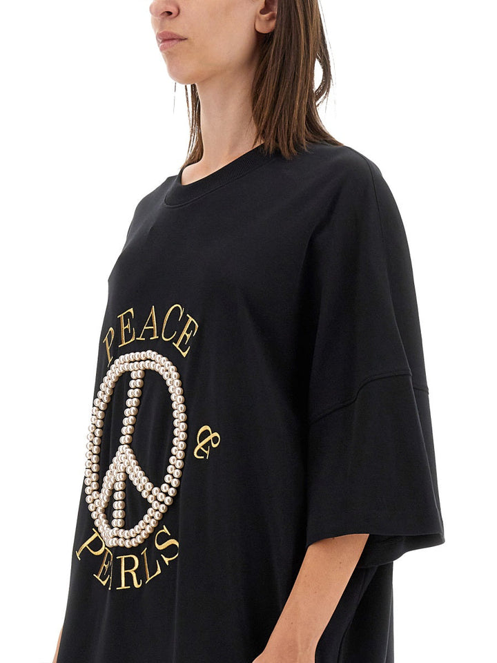 Moschino Women Peace & Pearls Cotton Interlock Dress