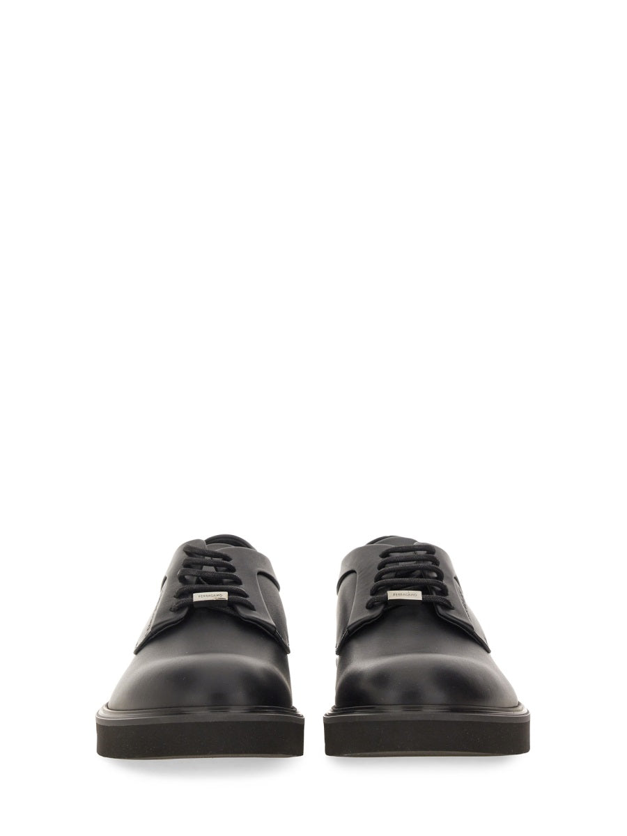 Ferragamo Men Derby With Ornament