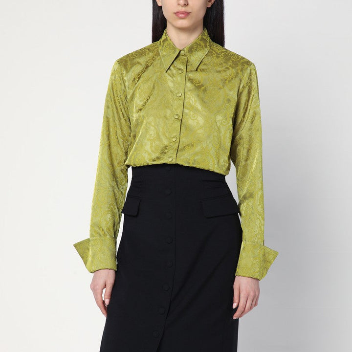 Dries Van Noten Green Shirt With Baroque Pattern Women