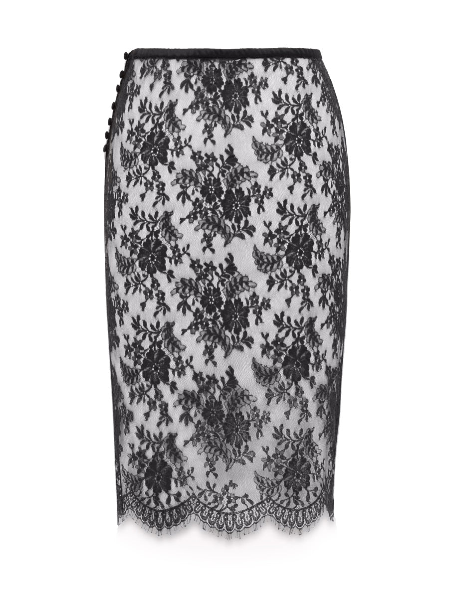 Saint Laurent Women Lace Wrap Pencil Skirt