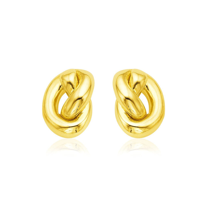 14k Yellow Gold Polished Knot Earrings