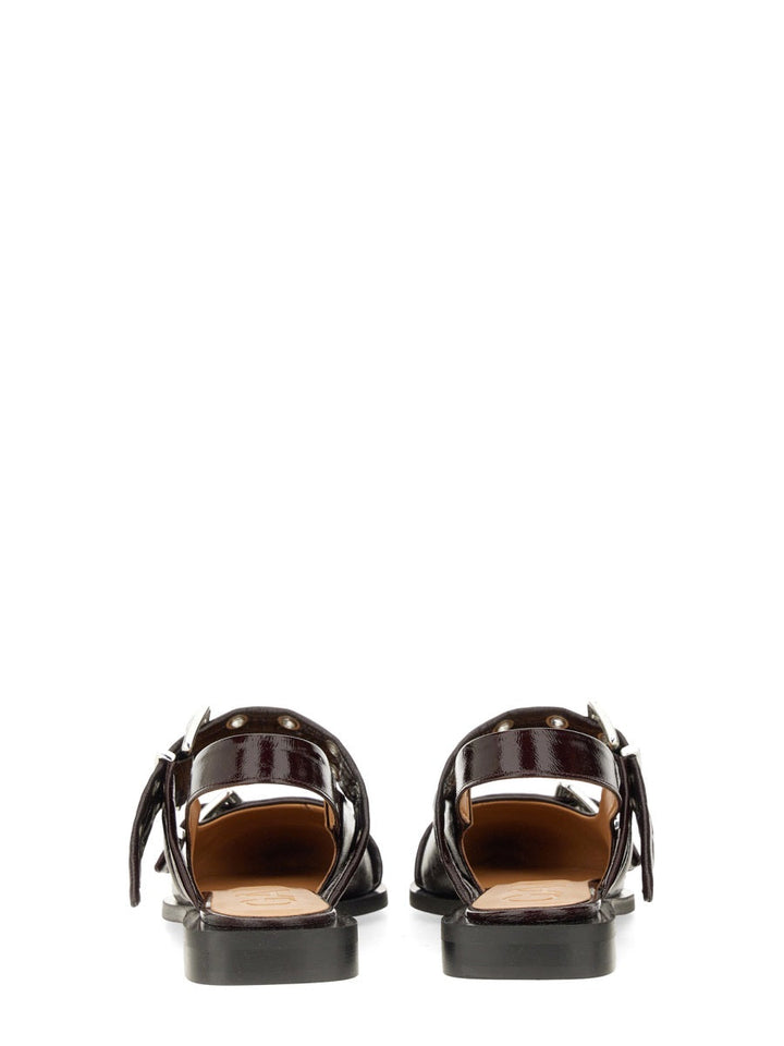 Ganni Women Ballerina Con Fibbia