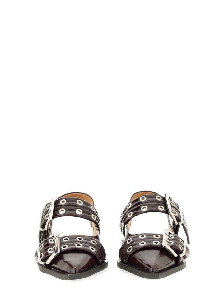 Ganni Women Ballerina Con Fibbia