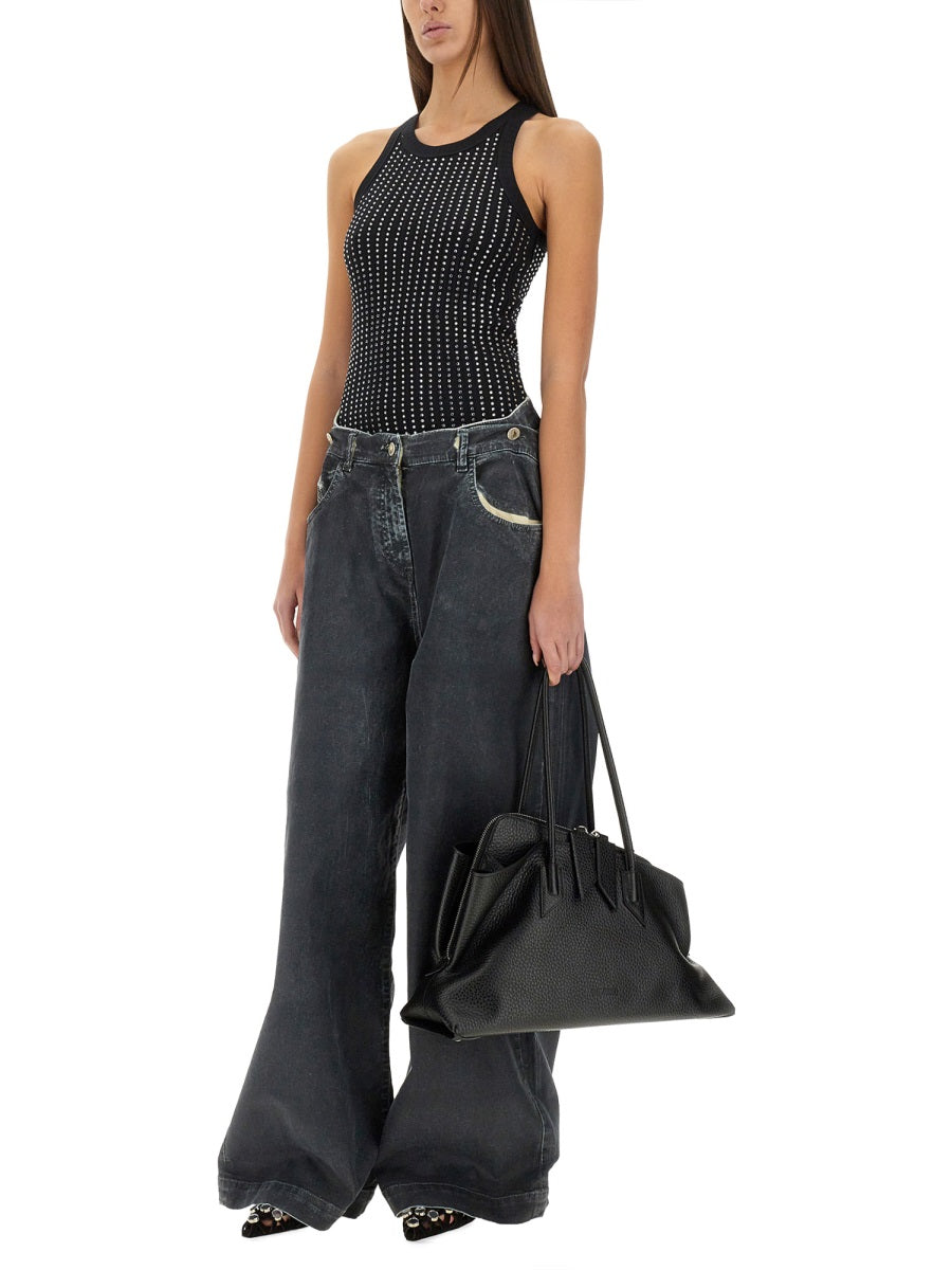 The Attico Women Long Pants "Navy Blue"