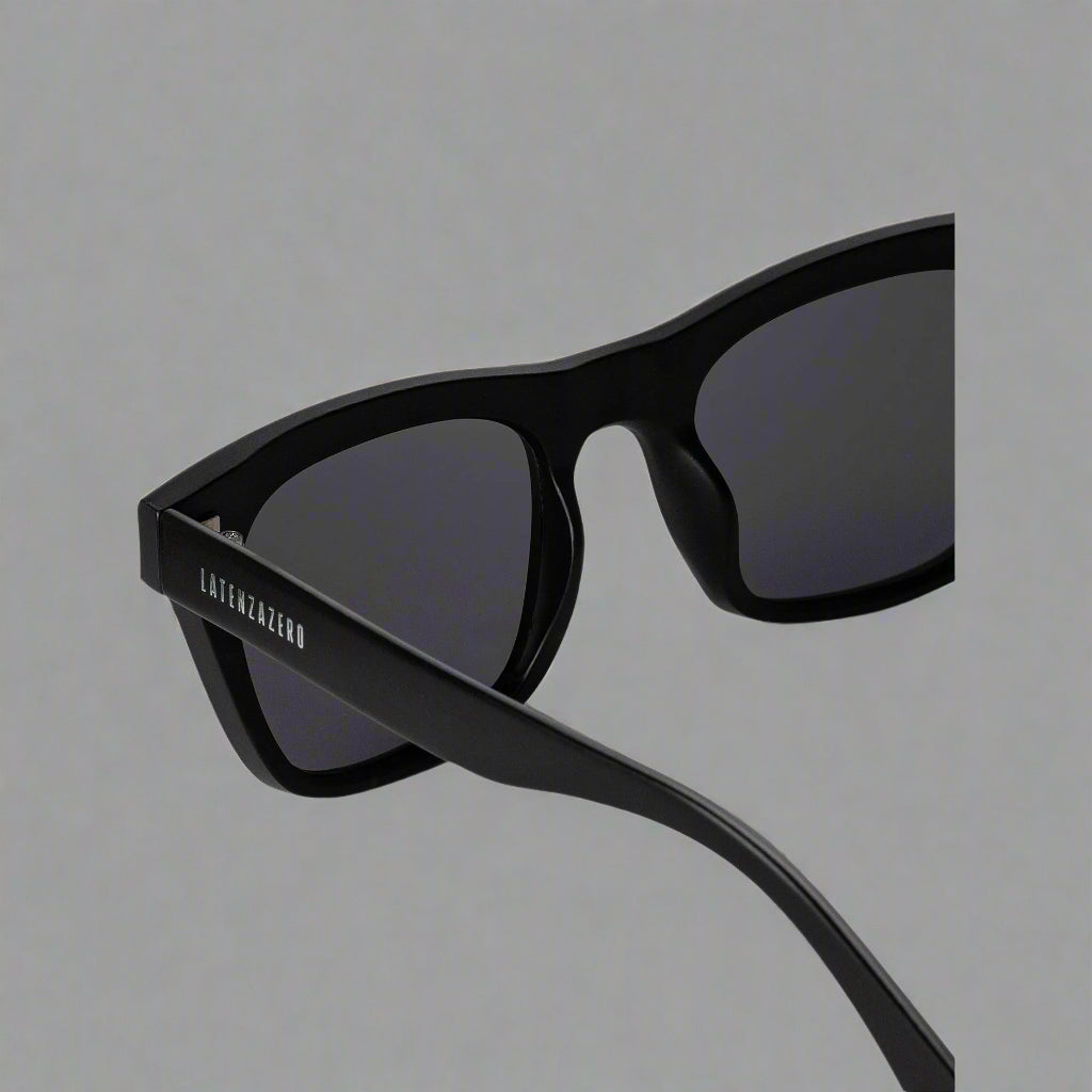Black stylish Italian designed affordable sunglasses with UV protection.
