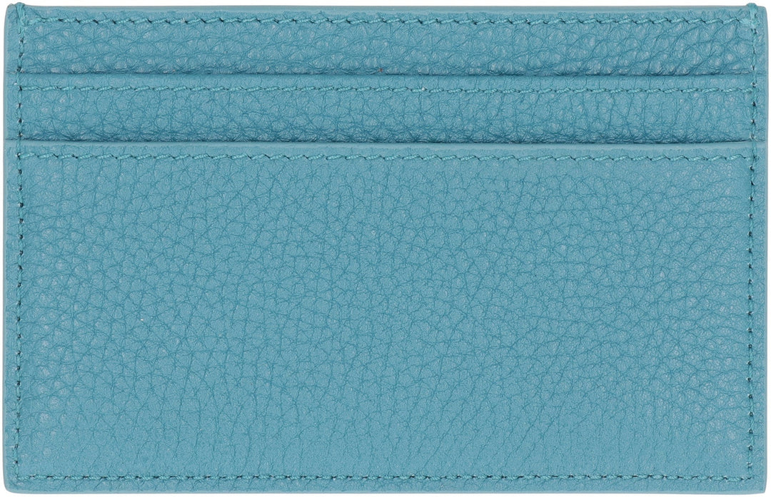 CELINE Pebbled Leather Card Holder with Five Slots -x7 cm