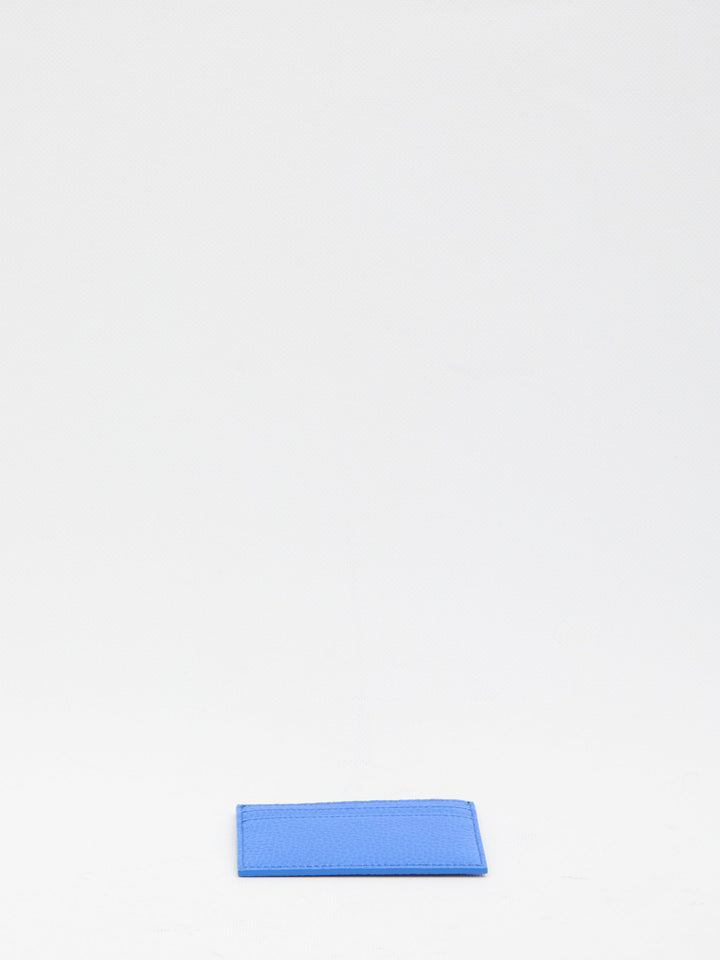 CELINE Mini Leather Card Holder with Silver-Tone Finishes