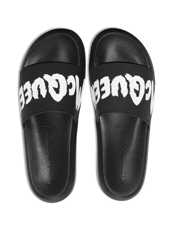 Alexander Mc Queen Graffiti Rubber Slides