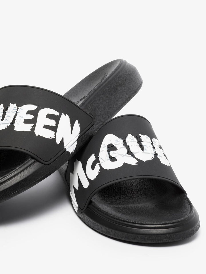Alexander Mc Queen Graffiti Rubber Slides