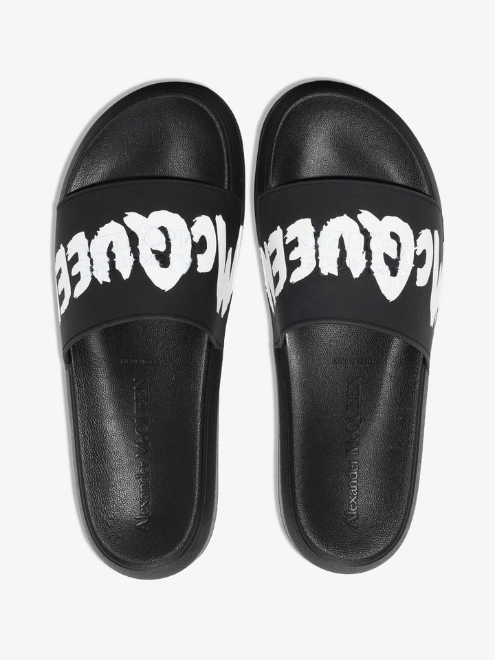 Alexander Mc Queen Graffiti Rubber Slides