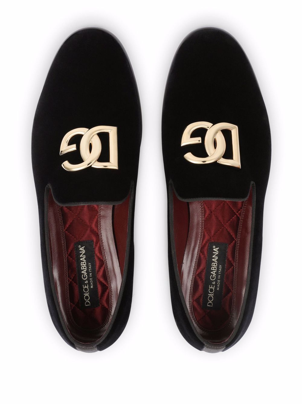 Dolce &amp; Gabbana Logo Velvet Loafers