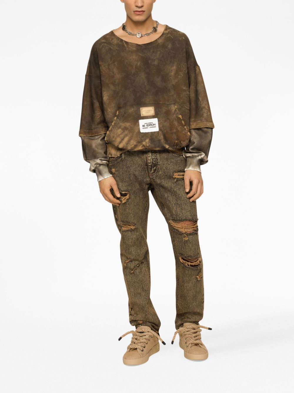 Dolce &amp; Gabbana Ripped Denim Cotton Jeans