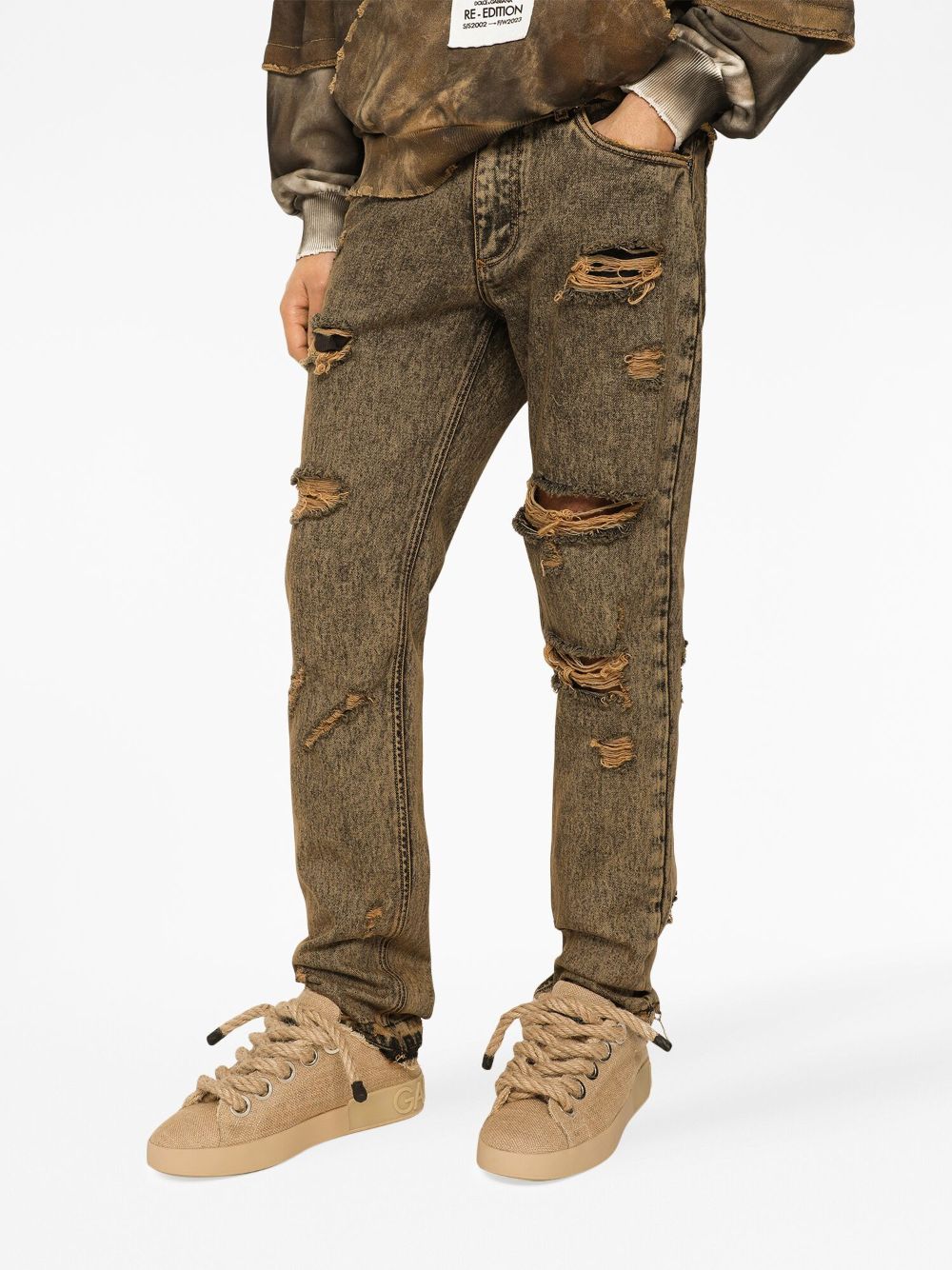 Dolce &amp; Gabbana Ripped Denim Cotton Jeans