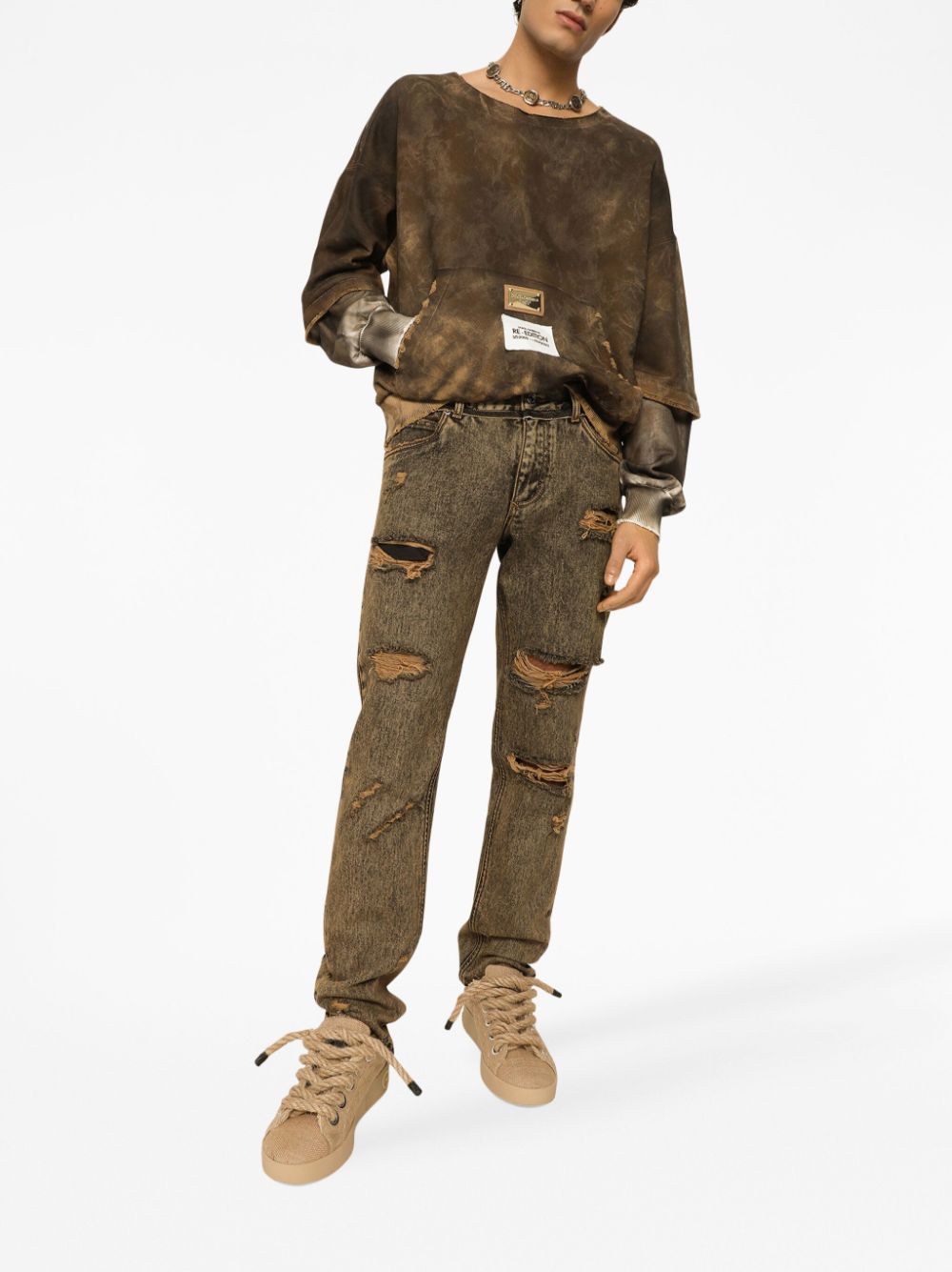 Dolce &amp; Gabbana Ripped Denim Cotton Jeans