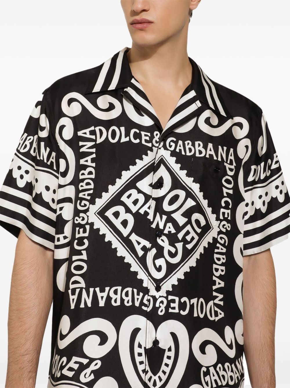 Dolce &amp; Gabbana Marina Print Silk Shirt