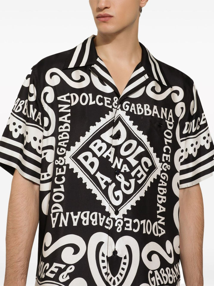 Dolce &amp; Gabbana Marina Print Silk Shirt