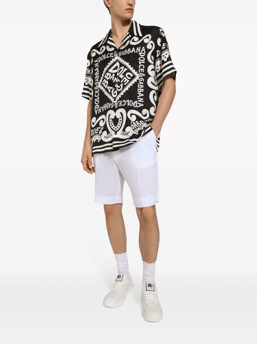 Dolce &amp; Gabbana Marina Print Silk Shirt