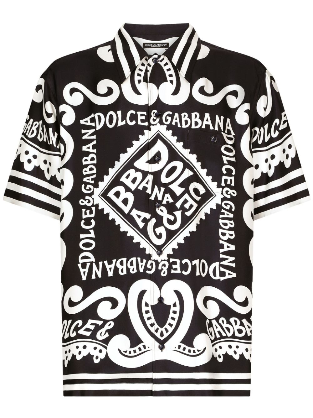 Dolce &amp; Gabbana Marina Print Silk Shirt