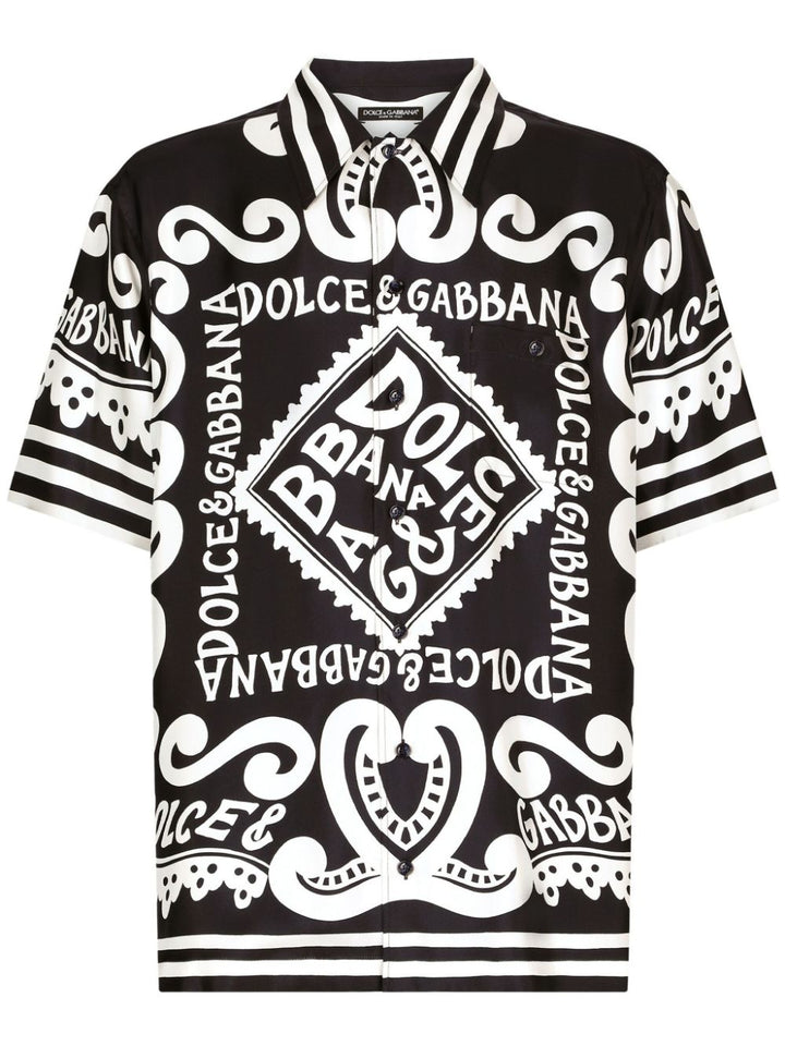 Dolce &amp; Gabbana Marina Print Silk Shirt