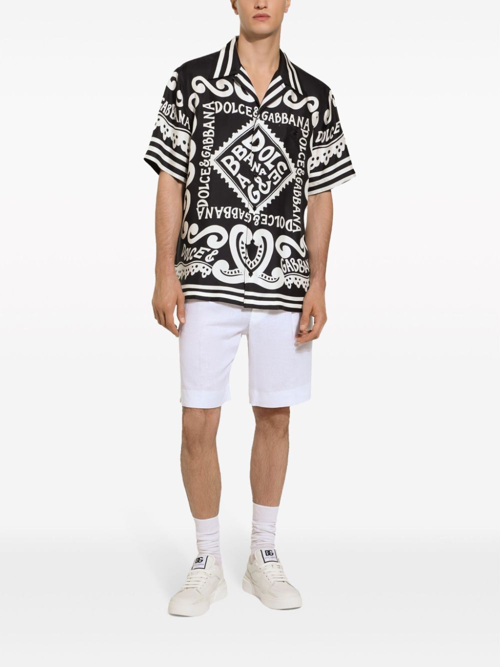 Dolce &amp; Gabbana Marina Print Silk Shirt