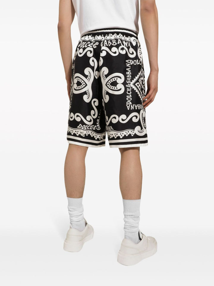 Dolce &amp; Gabbana Marina Print Silk Shorts