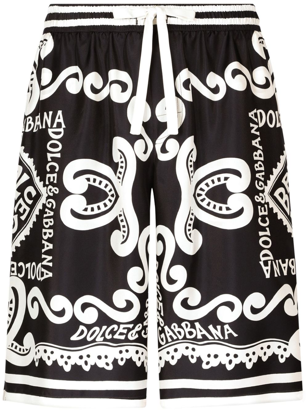 Dolce &amp; Gabbana Marina Print Silk Shorts