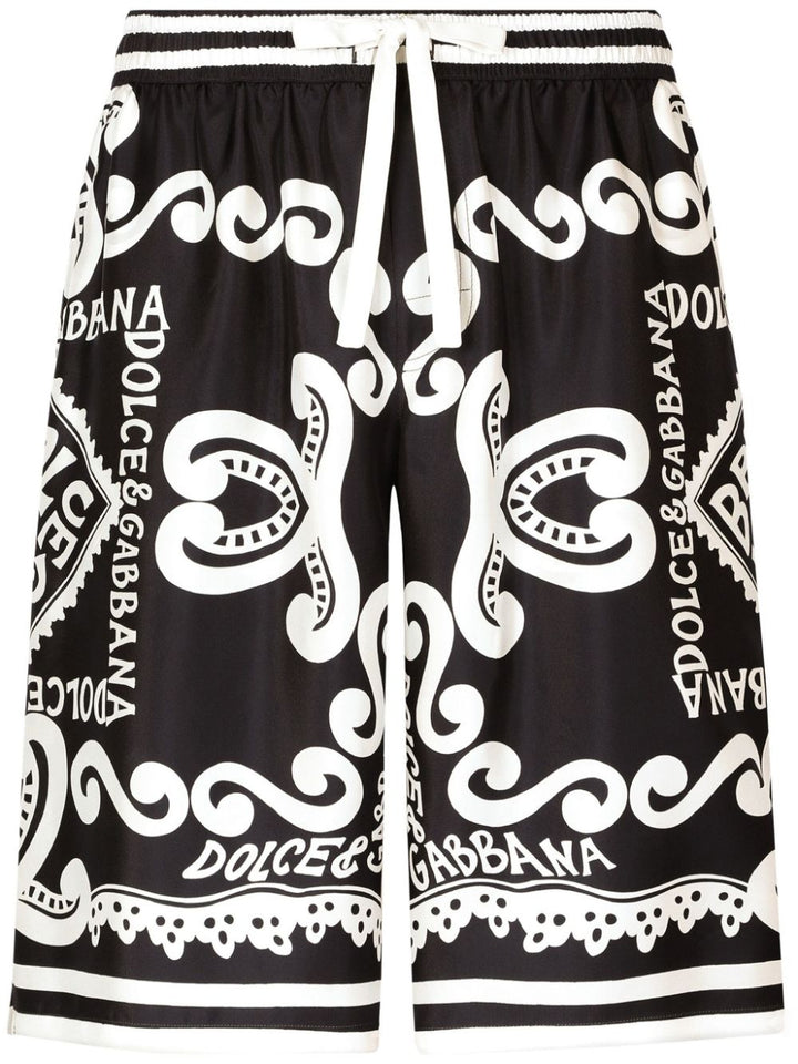 Dolce &amp; Gabbana Marina Print Silk Shorts