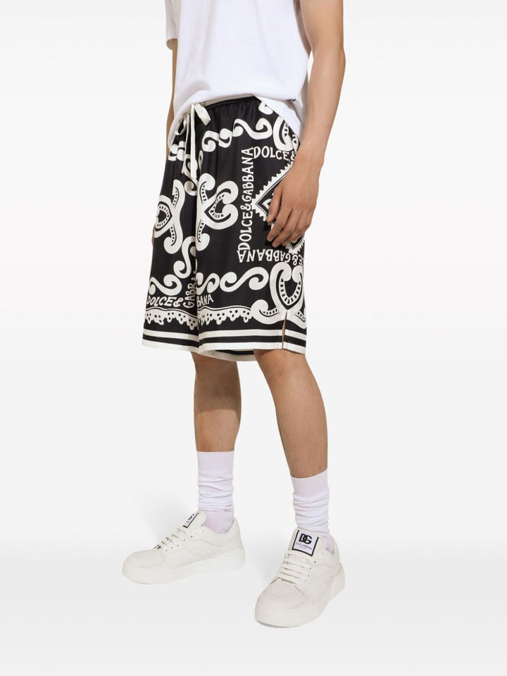 Dolce &amp; Gabbana Marina Print Silk Shorts
