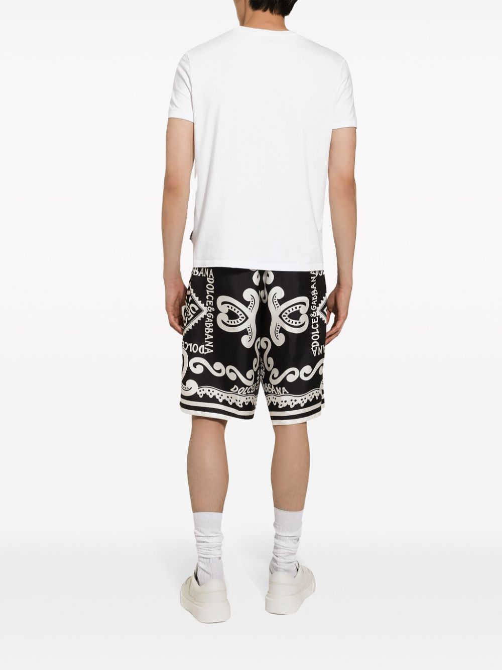Dolce &amp; Gabbana Marina Print Silk Shorts