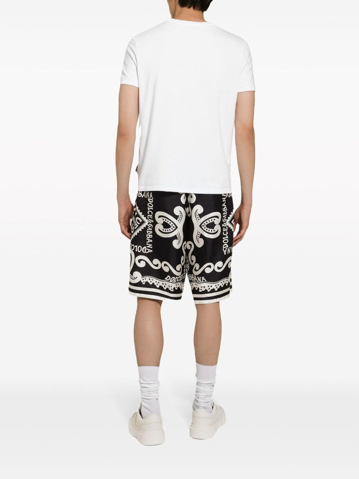 Dolce &amp; Gabbana Marina Print Silk Shorts