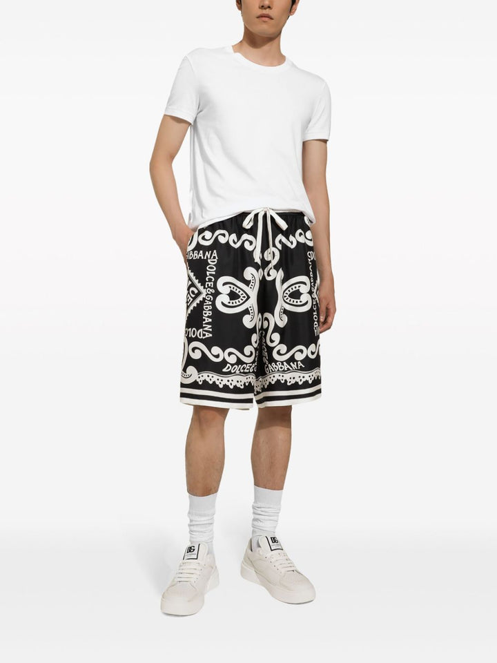 Dolce &amp; Gabbana Marina Print Silk Shorts