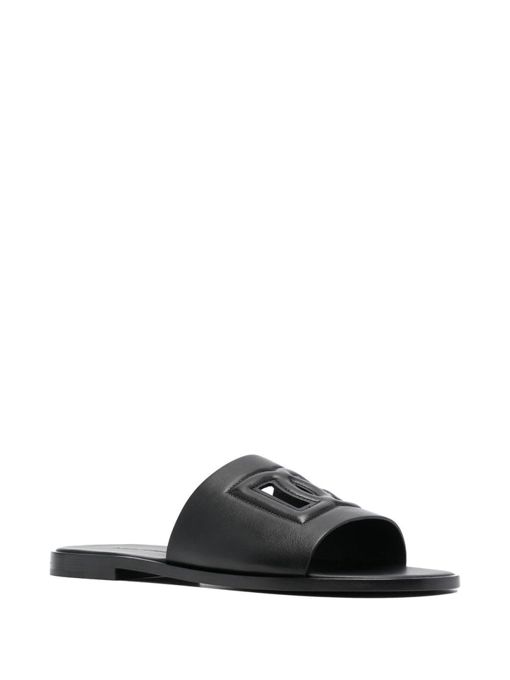 Dolce &amp; Gabbana Dg Leather Flat Sandals