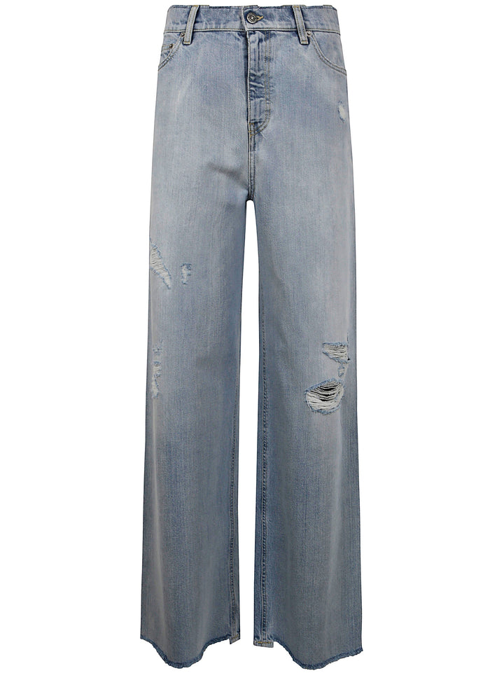 Golden Goose Women Journey W`S Melody Boyfriend Pant Destoyed Bleached Denim