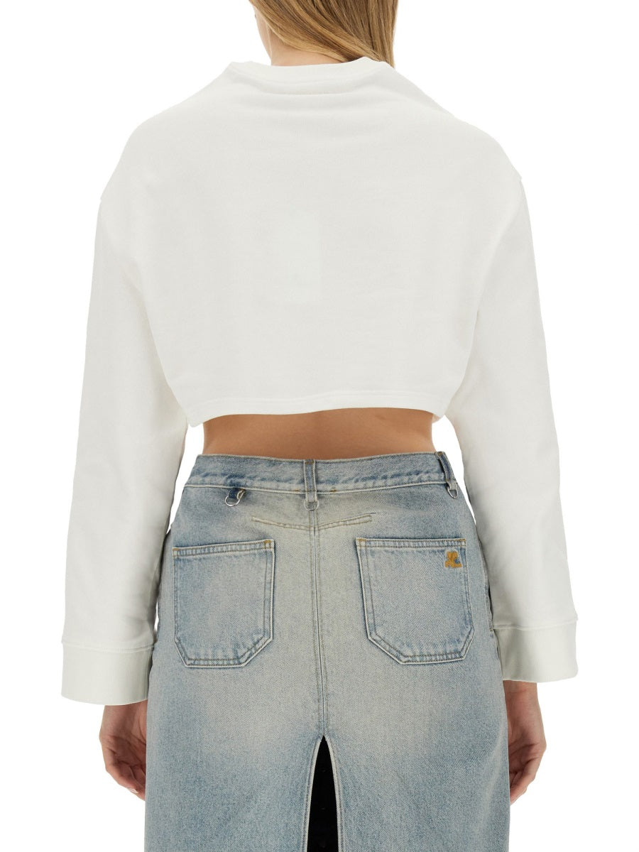 Courreges Women Cropped Sweatshirt