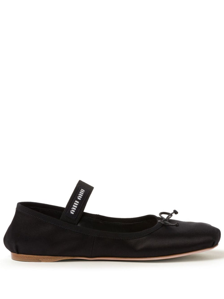 Miu Miu Women Satin Ballerinas With Elastic Band
