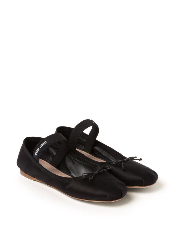 Miu Miu Women Satin Ballerinas With Elastic Band