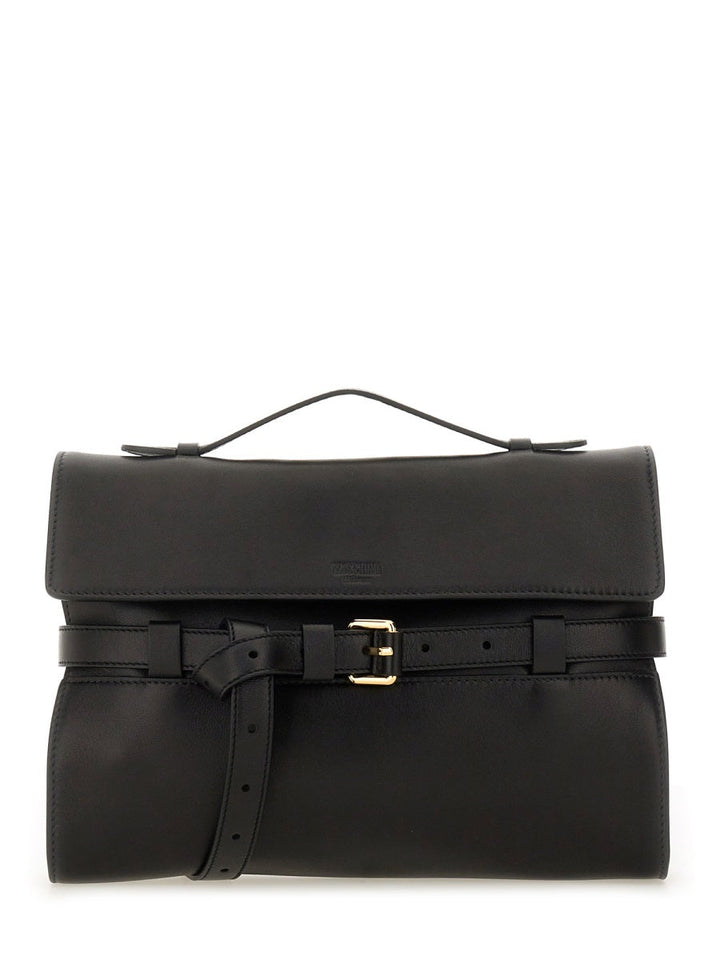 Moschino Men Nappa Leather "Tie Me" Clutch