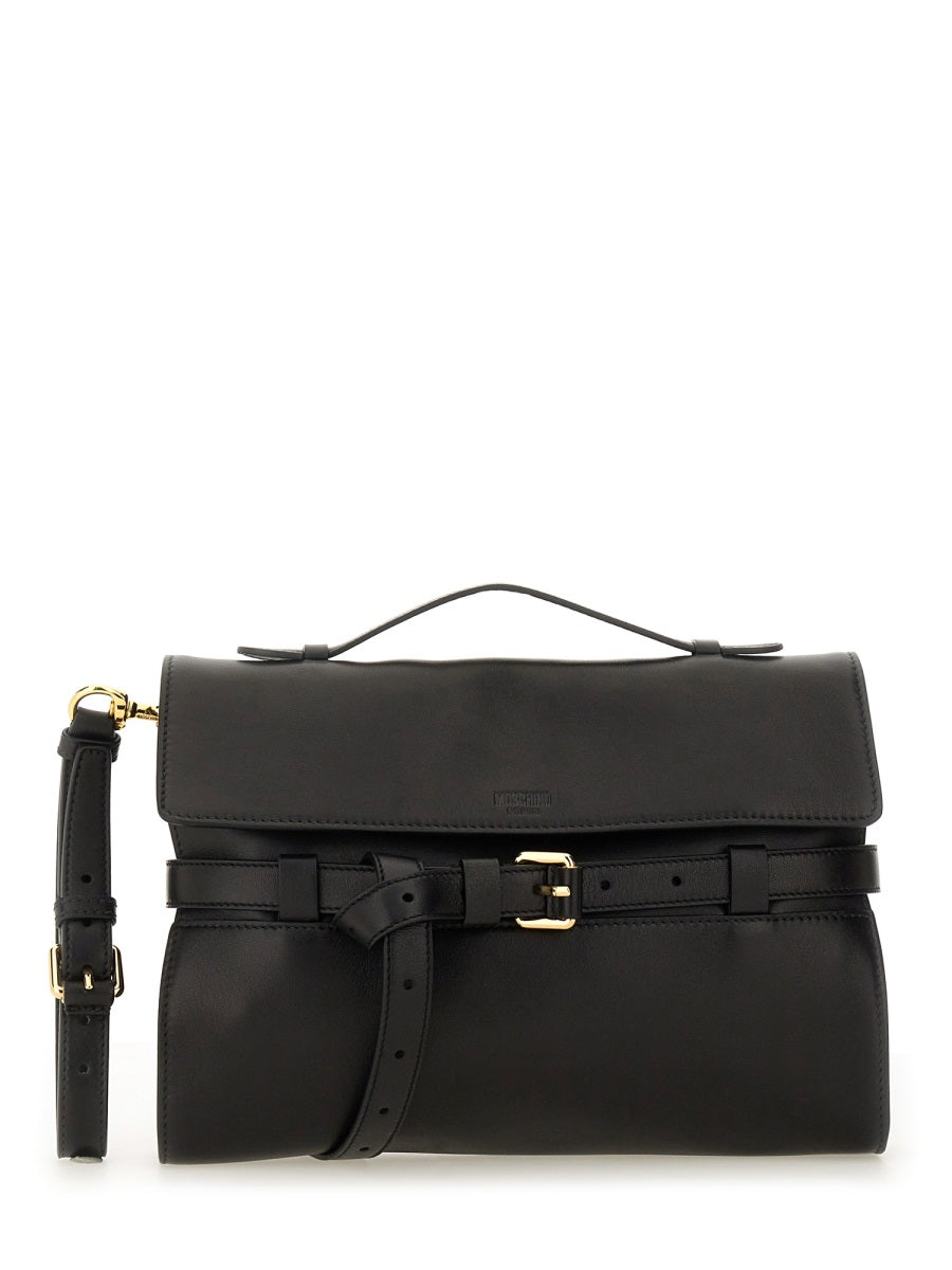 Moschino Men Nappa Leather "Tie Me" Clutch