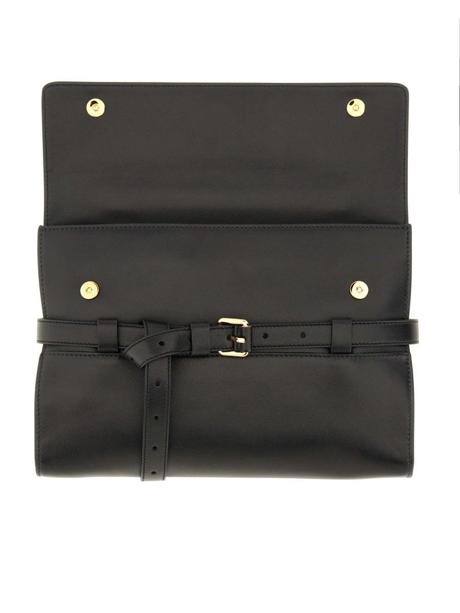 Moschino Men Nappa Leather "Tie Me" Clutch