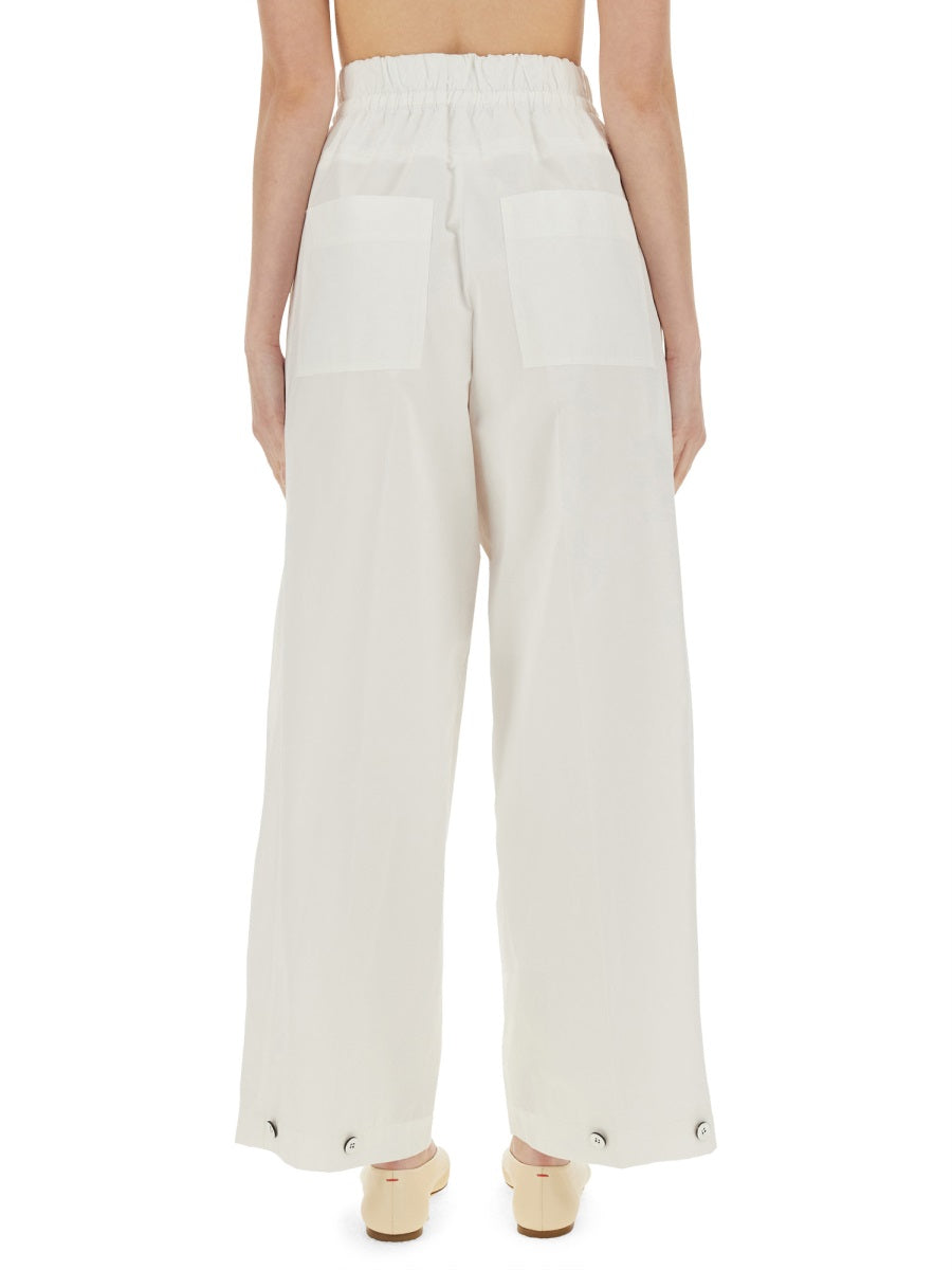 Jil Sander Women Wide Pants In Cotton Gabardine